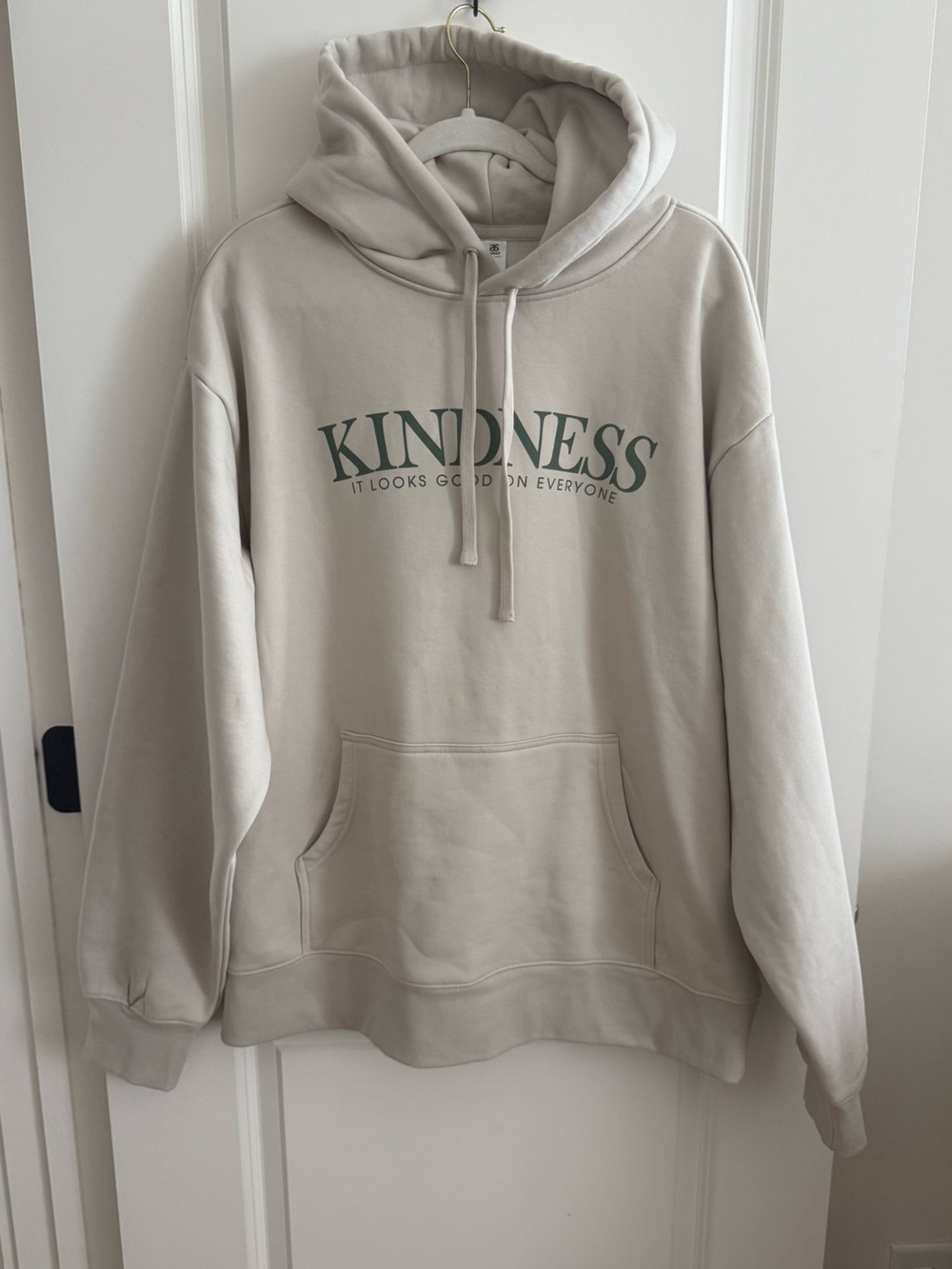 Candace Cameron Bure Kindness Looks Good On Everyone Beige Hoodie Sweatshirt